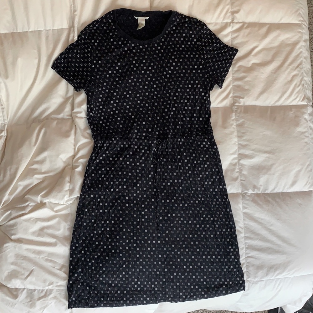 H&M Navy blue print dress